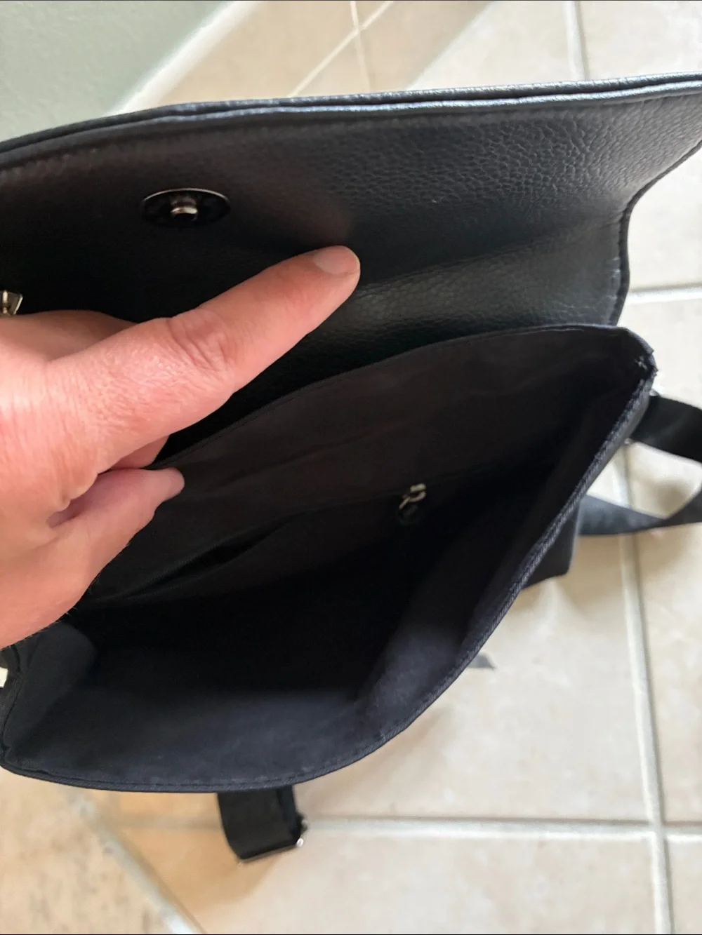 Botkier Black Nylon & Leather Backpack with Zip Front
